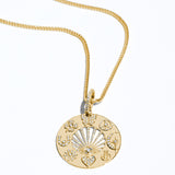 14k Luck and Light Manifestation Medallion Only or on Franco Chain - 28"