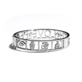 Faith Love Peace Icon Pave Hinge Bracelet