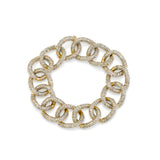14K Gold Diamond Pave London Chain Bracelet - 17mm