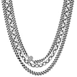 Strength, Beauty and Power Triple Layer Chain Necklace