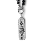 Pave Love Buddha Pendant on Spinel Knotted Necklace - 36"
