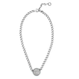 Round Diamond Cobblestone Pendant Necklace - 18"