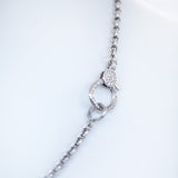 Long Cable Chain Necklace with Diamond Claw Clasp - 36"