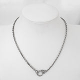 Short Cable Chain Necklace with Diamond Claw Clasp - 17"