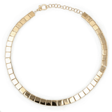 14k Gold Tile Necklace -14"