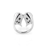 Diamond Folded Angel Wings Ring
