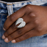 Diamond Folded Angel Wings Ring