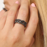 Black Diamond Curb Chain Link Ring