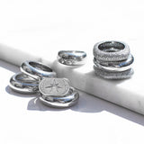 Silver Chunky Donut Stacking Band
