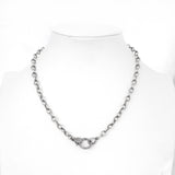Short Link Chain Necklace with Diamond Claw Clasp -18”