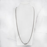 Long Curb Chain Necklace with Diamond Claw Clasp - 36"
