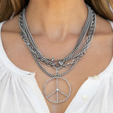 Diamond Peace Sign Necklace