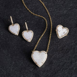 Pure Love 14k Druzy Heart Earrings - "One of a Kind"