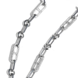 Opal & Diamond Heart Pendant on Soho H-Link Chain Necklace - 18"