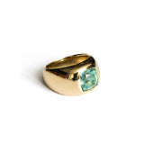 14k Yellow Gold and Indicolite Tourmaline Bombe Ring