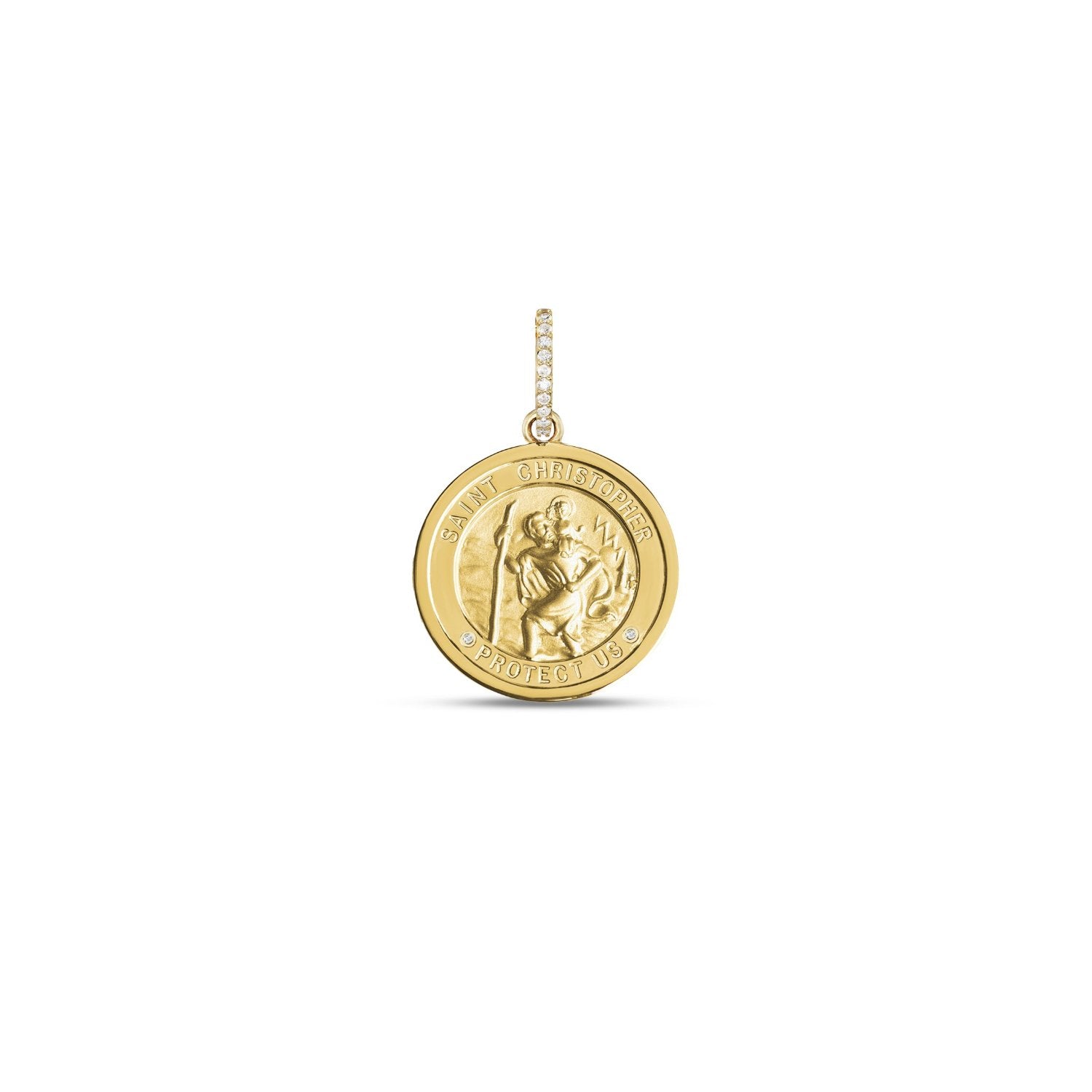 14k St. Christopher "Protect Us" Pendant Necklace