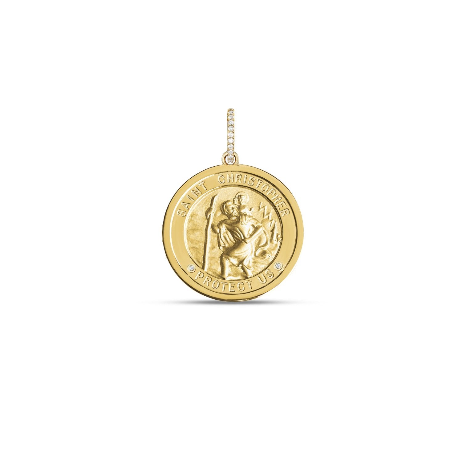 14k St. Christopher "Protect Us" Pendant Necklace