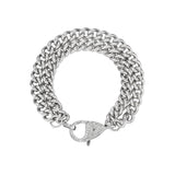 Double Strength Diamond and Chain Bracelet