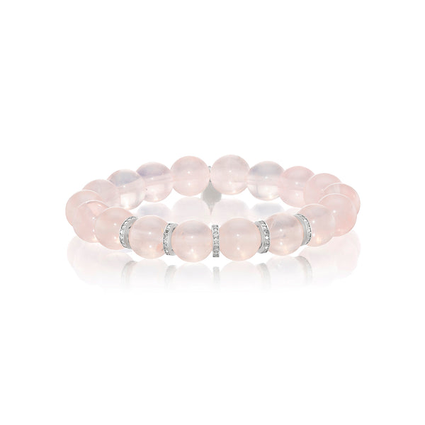 Rosy Outlook Rose Quartz and Diamond Bracelet – Sheryl Lowe