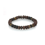 Mr. LOWE Brown Mixed Gemstones Bracelet with Brass Beads - 8mm