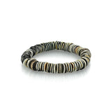 Mr. LOWE Vinyl and Shell Bracelet with Moroccan and Silver Beads