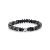 Mr. LOWE Gray Cats Eye Bracelet with Silver Bead and Discs