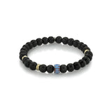 Mr. LOWE Black Ebony Bracelet with African and Silver Beads - 8mm