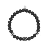 Mr. LOWE Men's Black Ebony Bracelet with Yemen and Hematite Beads - 8mm