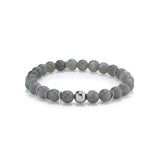 Mr. LOWE Labradorite Bracelet with 8mm Silver Bead and Discs
