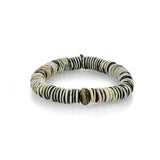 Mr. LOWE Men's Shell and Vinyl Bracelet with Moroccan Bead - 10mm