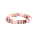 Pink Faceted Rondelle Mix and Diamond Bracelet - 10mm