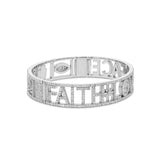 Faith Love Peace Icon Pave Hinge Bracelet