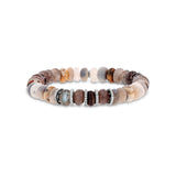 Neutral Gradient Bead Bracelet with 5 Diamond Rondelles