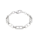 H Link Pave & Sterling Silver Chain Bracelet