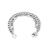 Mixed Chain Paperclip Flat Curb Chain Bracelet - 10mm