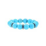 Turquoise Beaded Bracelet with Diamond Rondelles - 14mm