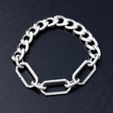 Diamond Gwyneth Links on Chunky Curb Bracelet