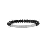 Spinel Bead Bracelet with Diamond Bar - 7mm