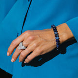 Afghanite Beaded Bracelet with Diamond Rondelles - 10mm