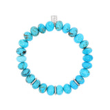 Arizona Turquoise Beaded Bracelet with 3 Diamond Rondelles