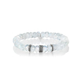 Moonstone Beaded Bracelet with Diamond Rondelles - 8mm