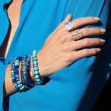 Arizona Turquoise Beaded Bracelet with Diamond Donut - 8mm