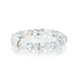 Bracelet mêlant perles, cristaux et pierres de lune avec rondelles de diamants