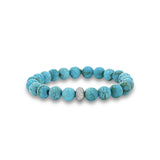 Bracelet en perles de turquoise d'Arizona avec diamant en forme de donut - 8 mm