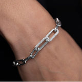 2 Diamond Link Paperclip Chain Bracelet