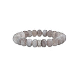 Botswana Agate Bracelet with 3 Diamond Rondelles - 10mm