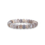 Botswana Agate Bracelet with 5 Diamond Rondelles - 10mm