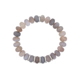 Botswana Agate Bracelet with 5 Diamond Rondelles - 10mm