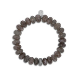 Grey Moonstone Bracelet with 1 Diamond Donut - 10mm