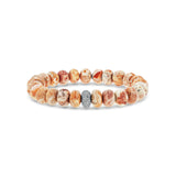 Mexican Fire Opal Bracelet with Diamond Donut - 10mm